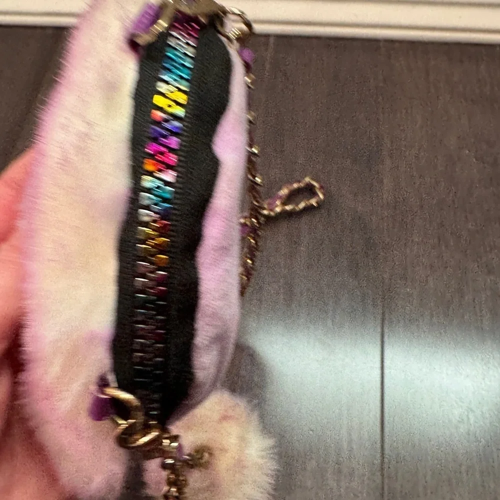 TY Fashion Beanie Boos Kenya the Ostrich Mini Crossbody Purple Fuzzy Purse Girls